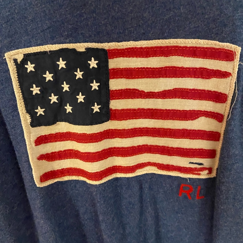 RALPH LAUREN American flag appliqué cotton dress